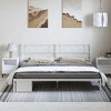 vidaXL Metal Bed Frame without Mattress with Footboard White Full - 3 of 4
