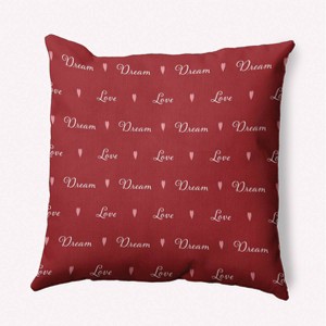 16"x16" Valentine's Day Love Dream Square Throw Pillow Buddha - e by design: Indoor Decorative Cushion, Polyester Fill, Twill Fabric - 1 of 4