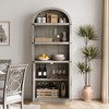 71" Tall Arched Bookshelf, 5 Tier Wooden Bookcase with Open Shelves, Freestanding Display Storage Cabinet for Living Room Home Office - 2 of 4