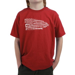 LA Pop Art Boy's Word Art T-shirt - Pledge of Allegiance Flag - 1 of 4
