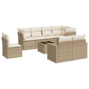 vidaXL Garden Sofa Set Beige, Cream White - 1 of 4