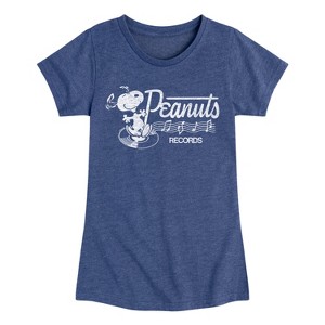 Girls' - Peanuts - Dancing Snoopy Fitted Short Sleeve Graphic T-Shirt - 1 of 4