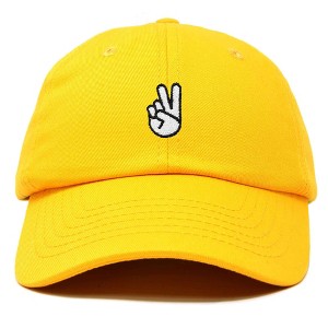Dalix Peace Sign Embroidered V Cotton Dad Hat Baseball Cap Adjustable Mens - 1 of 4