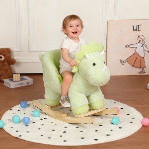 Ridstar Plush Dinosaur Rocking Toy with Lullaby, Hand Puppet & Safety Strap Suitable for Children Aged 1-3 Years-Green - 1 of 4