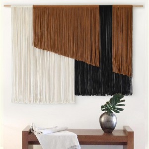 Aoibox Macrame Wall Hanging Dip Dyed Fiber Boho Cord Wall Art for Living Room, 57" W x 43" L - 1 of 4