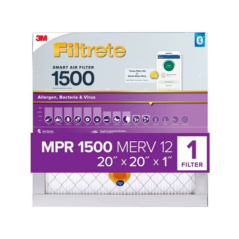 Filtrete Smart Air Filter Allergen Bacteria and Virus 1500 MPR, 3 of 16