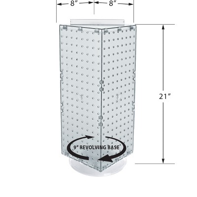 Clear High-Impact Styrene Revolving Pegboard Counter Display with Hooks