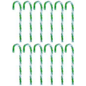 Northlight Twist Candy Cane Christmas Ornaments - 6" - Green and White - 12 ct
