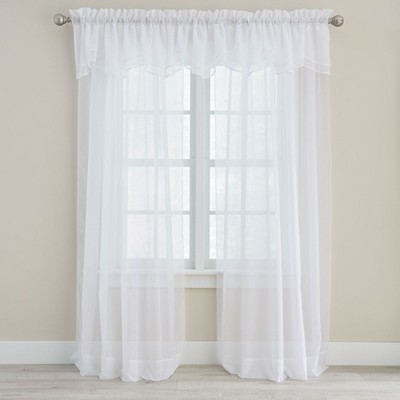 BrylaneHome BH Studio Sheer Voile Layered Valance