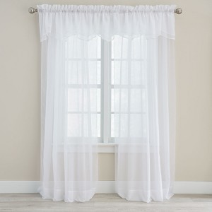 BrylaneHome BH Studio Sheer Voile Layered Valance - 1 of 3
