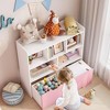 Movable Toy Storage Organizer with 5 Open Cubbies & Hidden Wheels - Multifunctional Kids Bookshelf & Cabinet Chest for Playroom - 4 of 4