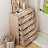 Oak Rattan 5 Drawer Dresser for Bedroom 46" High Wardrobe Bohemian Style Nightstand for Living Room Hallway Baby Room Entryway - 4 of 4