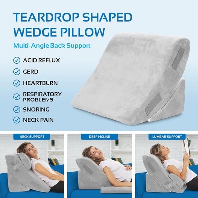 Gray Orthopedic Memory Foam 4-Piece Wedge Pillow Set