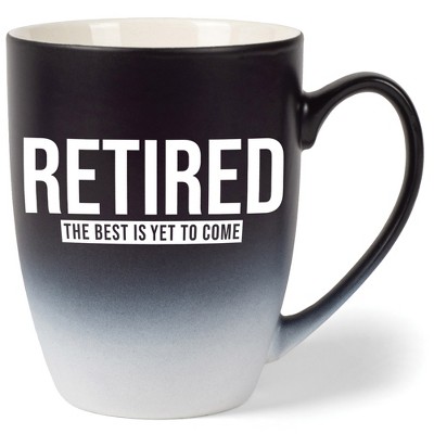 Elanze Designs Retired: The Best Is Yet To Come Two Toned Ombre Matte Black and White 12 ounce Ceramic Stoneware Coffee Cup Mug