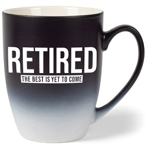 Elanze Designs Retired: The Best Is Yet To Come Two Toned Ombre Matte Black and White 12 ounce Ceramic Stoneware Coffee Cup Mug - 1 of 4