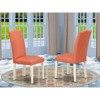 East West Furniture Encinal 40" Leather Dining Chairs in Flamingo Pink/White (Set of 2) - 2 of 4