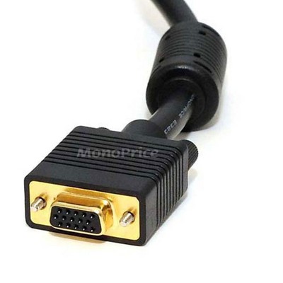 VGA Monitor Cable MM Male To Male Ends And Inline EMI Ferrite Core Filter
