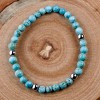 ELYA Women's Turquoise Beaded Stainless Steel Bracelet - 2 of 3