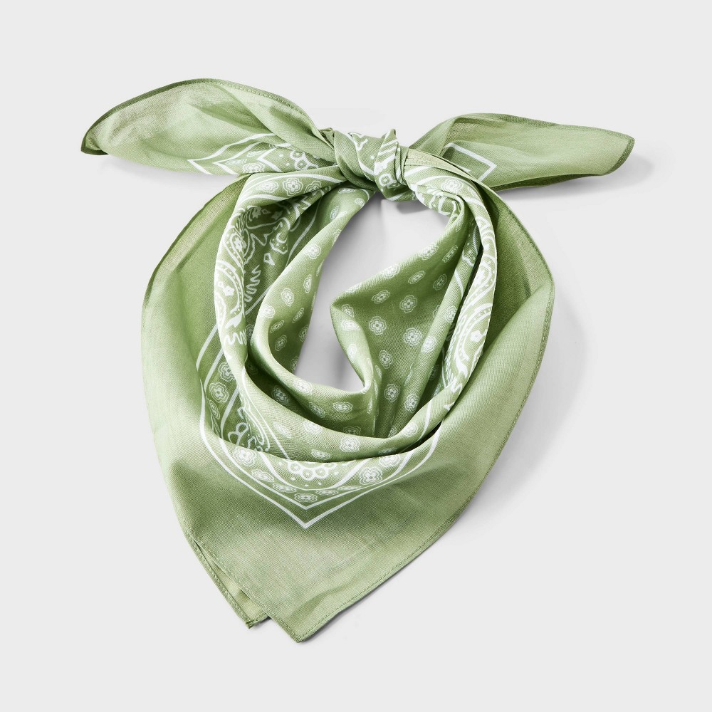 Cotton Classic Paisley Square Bandana Scarf - Universal Thread™ Green