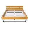 The Misty Moon 85.5" X 81.5" Natural King Size Pine Wood Bed Frame For Bedroom - 4 of 4