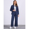 Allegra K Women's Linen Set Button Down Shirt and Drawstring Wide Leg Pants Casual Outfits 2 Pcs - 2 of 4
