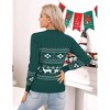 Clearlove Family Matching Christmas Sweater Reindeer Snowflakes Knitted Ugly Crew Neck Pullover for Women - 3 of 4