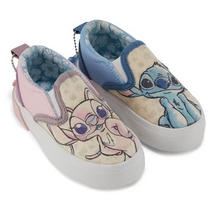 Disney's Lilo and Stitch Girls Slip On Sneakers - Lilo, Stitch, Angel, Ohana Slip-On Design Shoes for Kids - Disney Stitch Slip On Sneakers (9) - 1 of 4