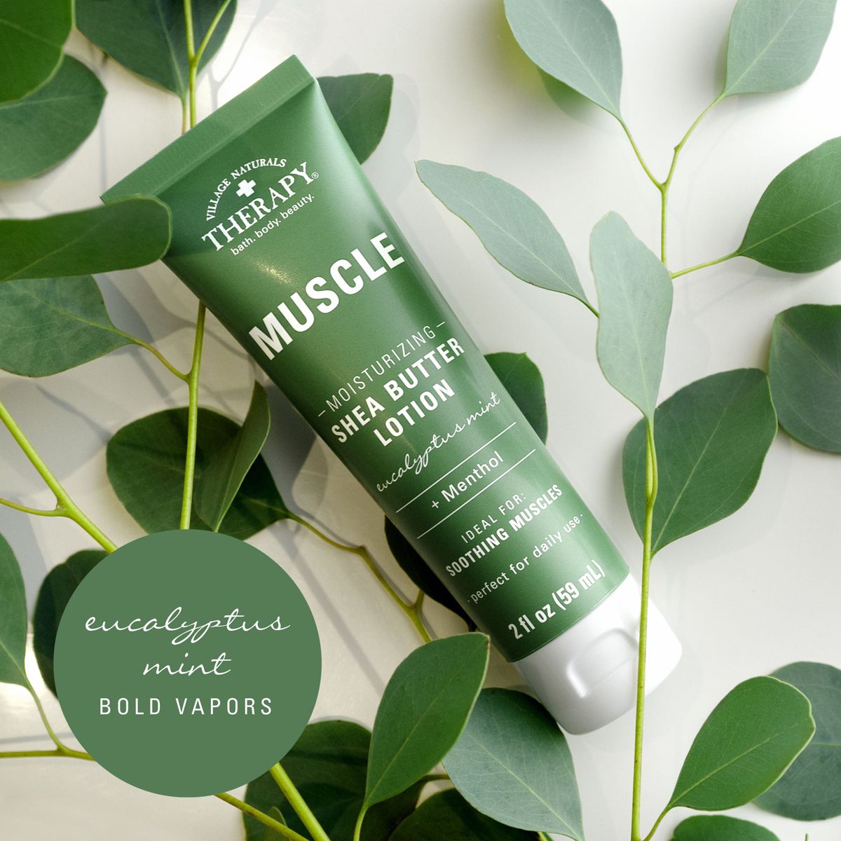 Village Naturals Therapy Muscle Moisturizing Shea Butter Lotion, Eucalyptus Mint Scent - thumbnail 6