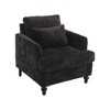 Racxily Tufted Club Armchair - Mid Century Modern Modern Chair,Solid Wood Frame Removable Cushions, for Living Room Office Bedroom,Black - 2 of 4