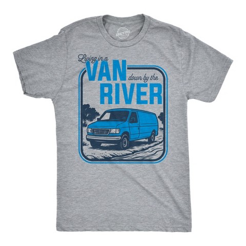 Мужские футболки Crazy Dog T-Shirts, Inc. Mens Funny T Shirts Living In A Van Down By The River Sarcastic Chris Farley Tee For Men - Crazy Dog Men's T Shirt With Movie Sayings Light Grey S