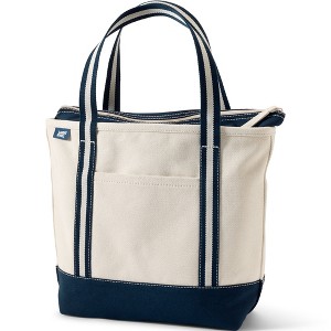 Lands' End Zip Top Canvas Tote Bag - 1 of 4