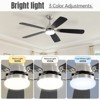 52 Inch Flush Mount & 3 Downrods Ceiling Fans with Lights and Remote Low Profile Ceiling Fan Reversible DC Motor for Bedroom Living Room Patio - 4 of 4