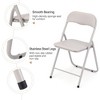 Homhougo Folding Chairs 2 Pack with Cushion, Outdoor & Indoor Event Portable Metal Folding Chairs,Beige - Set of 2 Beige - 4 of 4