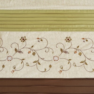 LunaLulinlk Faux Silk Embroidered Floral Shower Curtain