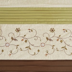 LunaLulinlk Faux Silk Embroidered Floral Shower Curtain - 1 of 4