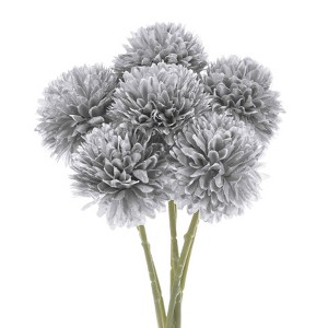 Unique Bargains Plastic Silk Durable Artificial Chrysanthemum Ball Flowers 11" - 1 of 4