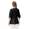 Anna-Kaci Women's V-Neck Blouse with Split Sheer Short Sleeves and Relaxed Fit Silhouette - 3 of 4