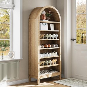 71in Tall Arched Shoe cabinet  , Modern Farmhouse 7 Tiers Arch Shoe Cabinet  Open Storage Shoe  Shelf with Adjustable Shelves for Home - 1 of 4