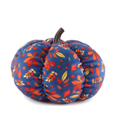 The Lakeside Collection Decorative Harvest Plush Pumpkins - Harvest Leaves Medium