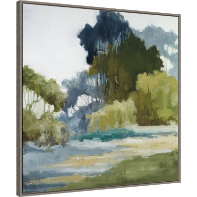 32" x 32" Green and Blue Landscape Canvas Print