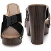 Perphy Women's Patent Platform Crisscross Strap Chunky Heels Sandals - 2 of 4