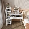 Bella Depot 39.37'' Makeup Desk Vanity Dressing Table with LED Mirror and Storage - 3 of 4