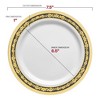 Smarty Had A Party 7.5" White with Black and Gold Royal Rim Plastic Appetizer/Salad Plates (120 Plates) - image 2 of 4