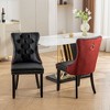 Kumasinova Modern PU & Velvet Upholstered Dining Chairs, Set of 2 High-end Tufted Solid Wood Frame Kitchen Chairs with Decorative Nailhead Trim - 4 of 4