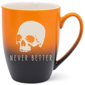 100 North Skull 10 Ounce Orange and Black Two Toned Ombre, Comfortably Fits Your Hands, Ceramic Tea Coffee Cup Mug, Never Better - 1 of 1
