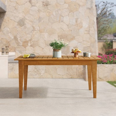 Barton Natural Eucalyptus Wood Outdoor Dining Table