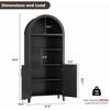 63" Tall Arched Kitchen Pantry, Storage Cabinet Pantry with Adjustable Shelf and 2 Cross Doors, Organizer, Freestanding Morden Versatile Cupboard - 3 of 4