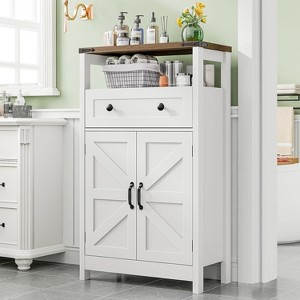 Dcolora Bathroom Storage Cabinet with Barn Doors, Bathroom Storage Organizer with Drawers - 1 of 4
