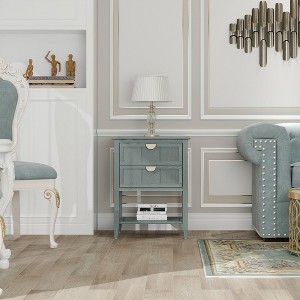 2-Drawer Side Table Modern Nightstand With 2 Drawers Freestanding End Table Multi-functional Bedside Table - 1 of 4