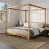 King Size Wood Canopy Bed with Headboard for Bedroom - 2 of 4